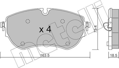 Metelli 22-1172-1 - Тормозные колодки, дисковые, комплект avtokuzovplus.com.ua