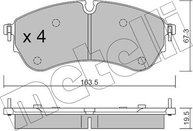 Metelli 22-1173-1 - Тормозные колодки, дисковые, комплект avtokuzovplus.com.ua