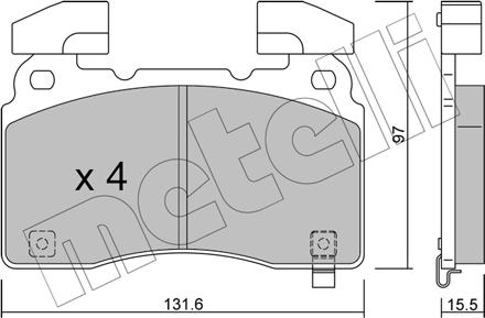 Metelli 22-1179-0 - Тормозные колодки, дисковые, комплект avtokuzovplus.com.ua