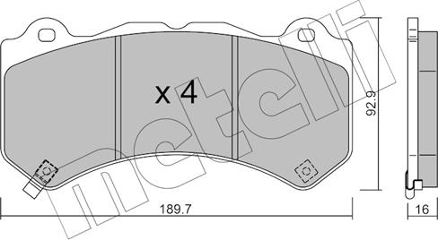 Metelli 22-1182-0 - Гальмівні колодки, дискові гальма autocars.com.ua