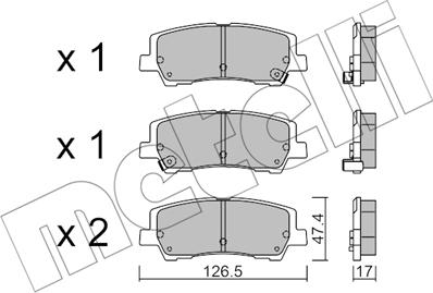 Metelli 22-1184-0 - Тормозные колодки, дисковые, комплект avtokuzovplus.com.ua