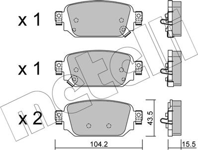 Metelli 22-1238-0 - Гальмівні колодки, дискові гальма autocars.com.ua