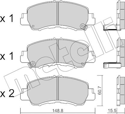 Metelli 22-1239-0 - Тормозные колодки, дисковые, комплект avtokuzovplus.com.ua