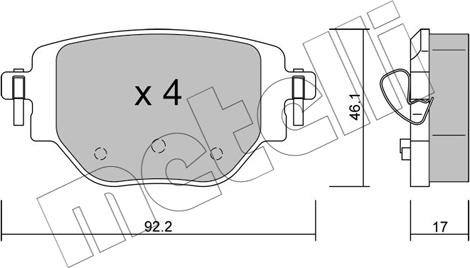 Metelli 22-1246-0 - Гальмівні колодки, дискові гальма autocars.com.ua