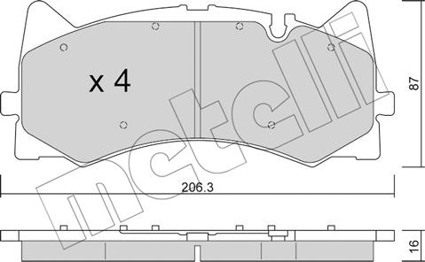 Metelli 22-1271-0 - Гальмівні колодки, дискові гальма autocars.com.ua