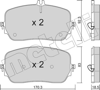 Metelli 22-1272-0 - Гальмівні колодки, дискові гальма autocars.com.ua