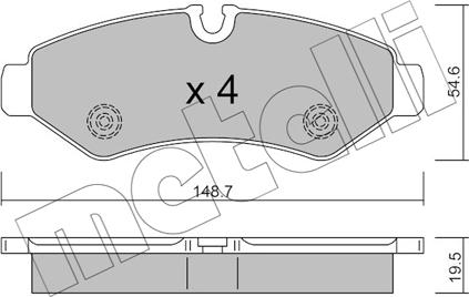 Metelli 22-1275-0 - Гальмівні колодки, дискові гальма autocars.com.ua