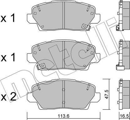 Metelli 22-1302-0 - Гальмівні колодки, дискові гальма autocars.com.ua