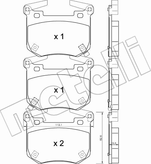 Metelli 22-1307-0 - Гальмівні колодки, дискові гальма autocars.com.ua