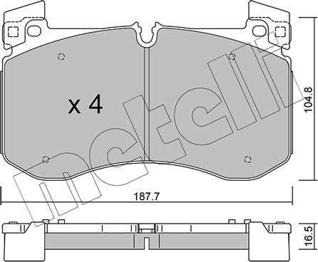 Metelli 22-1308-0 - Гальмівні колодки, дискові гальма autocars.com.ua