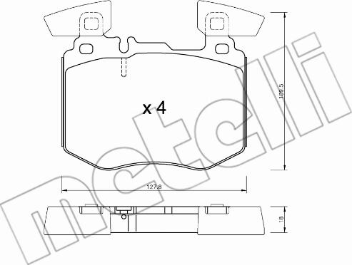 Metelli 22-1310-0 - Гальмівні колодки, дискові гальма autocars.com.ua