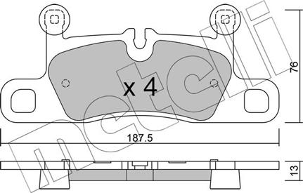 Metelli 22-1315-0 - Тормозные колодки, дисковые, комплект avtokuzovplus.com.ua