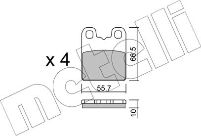 Metelli 22-1326-0 - Гальмівні колодки, дискові гальма autocars.com.ua