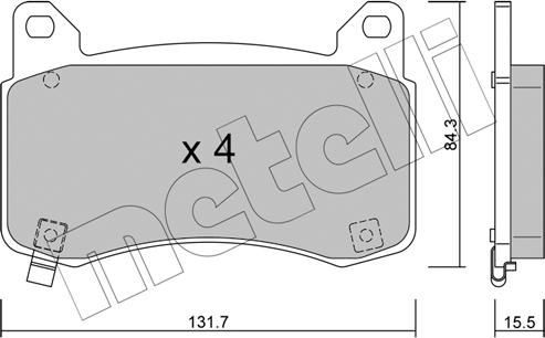 Metelli 22-1333-0 - Гальмівні колодки, дискові гальма autocars.com.ua