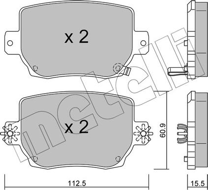 Metelli 22-1334-0 - Гальмівні колодки, дискові гальма autocars.com.ua