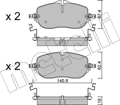 Metelli 22-1355-0 - Тормозные колодки, дисковые, комплект autodnr.net