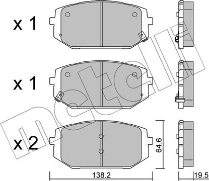 Metelli 22-1361-0 - Тормозные колодки, дисковые, комплект autodnr.net