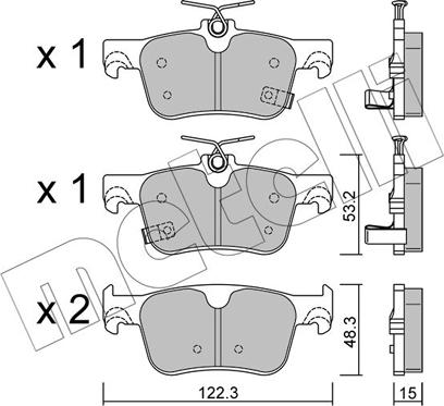 Metelli 22-1363-0 - Тормозные колодки, дисковые, комплект autodnr.net