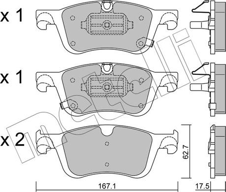 Metelli 22-1365-0 - Гальмівні колодки, дискові гальма autocars.com.ua