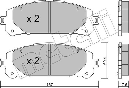 Metelli 22-1367-0 - Гальмівні колодки, дискові гальма autocars.com.ua