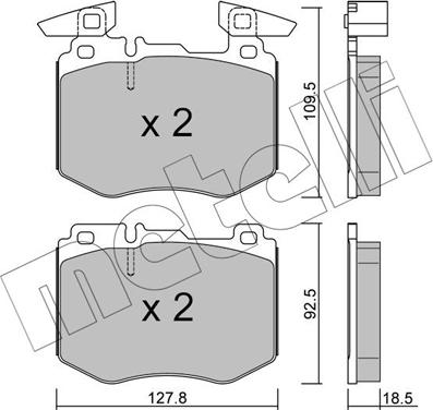 Metelli 22-1388-0 - Тормозные колодки, дисковые, комплект avtokuzovplus.com.ua