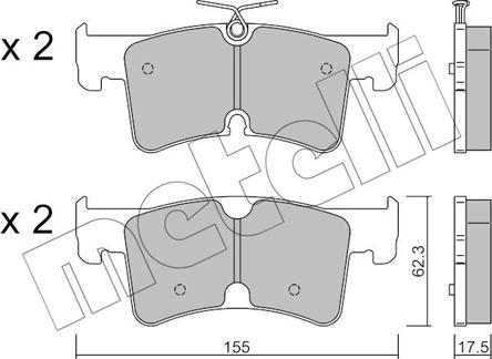 Metelli 22-1389-0 - Тормозные колодки, дисковые, комплект autodnr.net