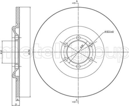 Metelli 23-0009 - Гальмівний диск autocars.com.ua