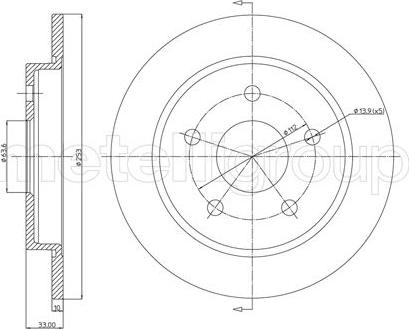 Metelli 23-0121 - Тормозной диск avtokuzovplus.com.ua