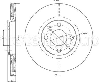 Metelli 23-0152 - Тормозной диск avtokuzovplus.com.ua