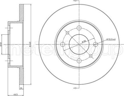 Metelli 23-0156 - Тормозной диск avtokuzovplus.com.ua