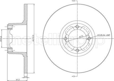 Metelli 23-0220 - Тормозной диск avtokuzovplus.com.ua