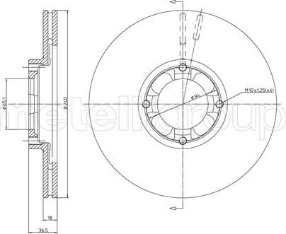 Metelli 23-0254 - Тормозной диск avtokuzovplus.com.ua