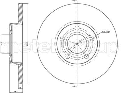 Metelli 23-0263 - Гальмівний диск autocars.com.ua