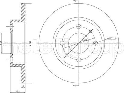 Metelli 23-0301 - Тормозной диск avtokuzovplus.com.ua