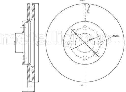 Metelli 23-0381 - Тормозной диск avtokuzovplus.com.ua