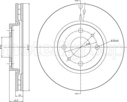 Metelli 23-0407C - Тормозной диск avtokuzovplus.com.ua