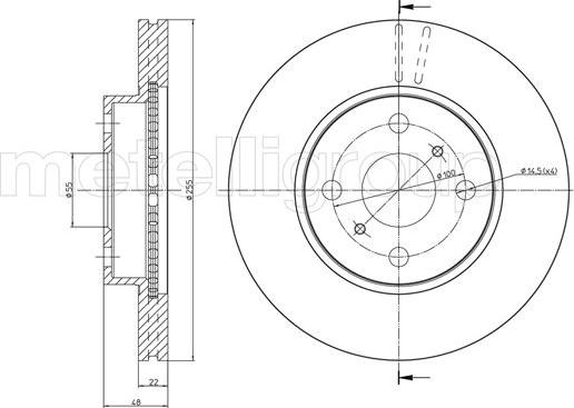 Metelli 23-0439 - Тормозной диск avtokuzovplus.com.ua