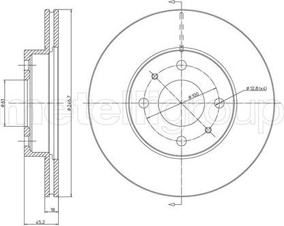 Metelli 23-0456 - Тормозной диск avtokuzovplus.com.ua