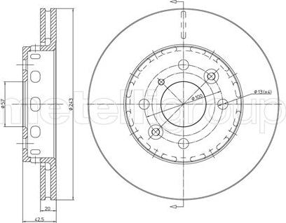 Metelli 23-0504 - Тормозной диск autodnr.net