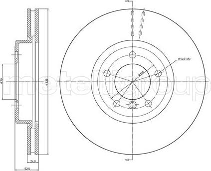 Metelli 23-0518C - Тормозной диск avtokuzovplus.com.ua