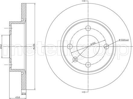 Metelli 23-0551 - Тормозной диск avtokuzovplus.com.ua