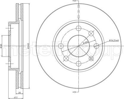 Metelli 23-0569C - Тормозной диск avtokuzovplus.com.ua