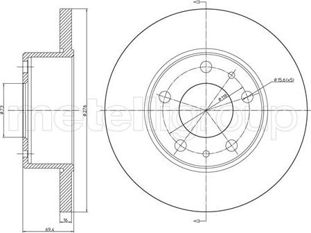 Metelli 23-0572 - Гальмівний диск autocars.com.ua