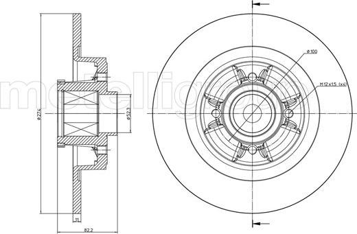 Metelli 23-0584 - Тормозной диск avtokuzovplus.com.ua