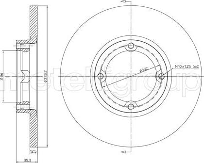 Metelli 23-0597C - Гальмівний диск autocars.com.ua