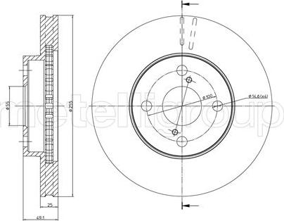 Metelli 23-0640C - Тормозной диск avtokuzovplus.com.ua