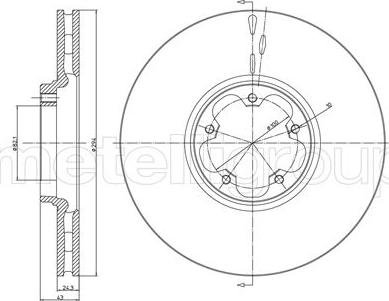 Metelli 23-0702 - Гальмівний диск autocars.com.ua