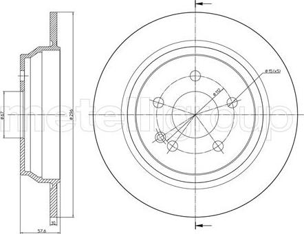 Metelli 23-0712 - Тормозной диск avtokuzovplus.com.ua