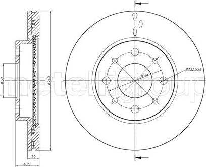 Metelli 23-0754C - Тормозной диск avtokuzovplus.com.ua