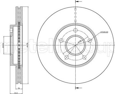 Metelli 23-0760C - Тормозной диск avtokuzovplus.com.ua